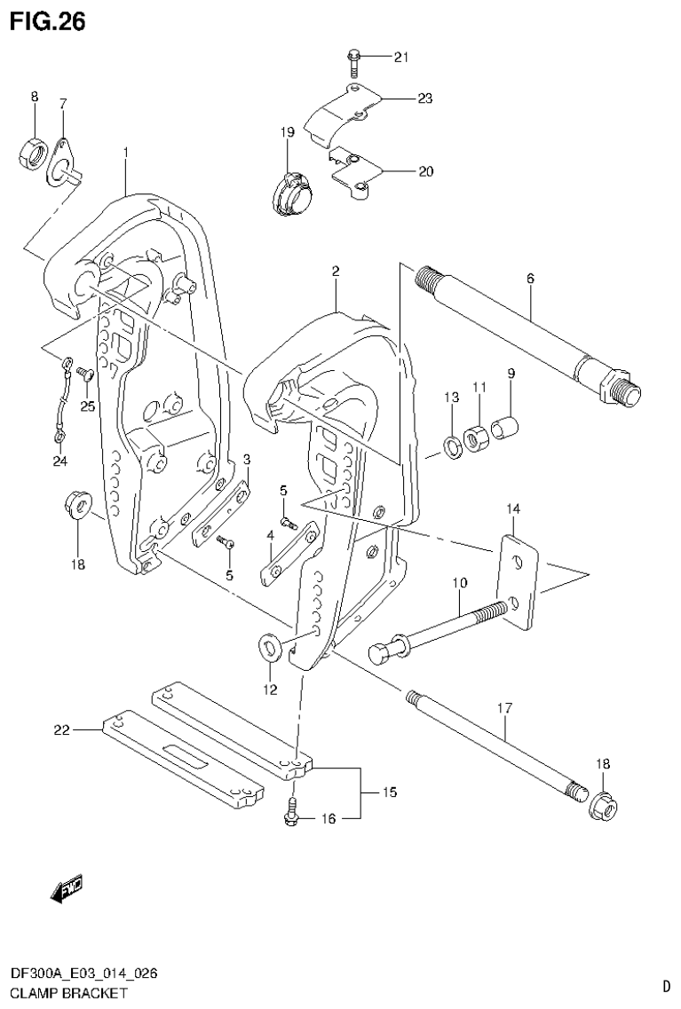 Suzuki DF250AP CLAMP BRACKET parts diagram